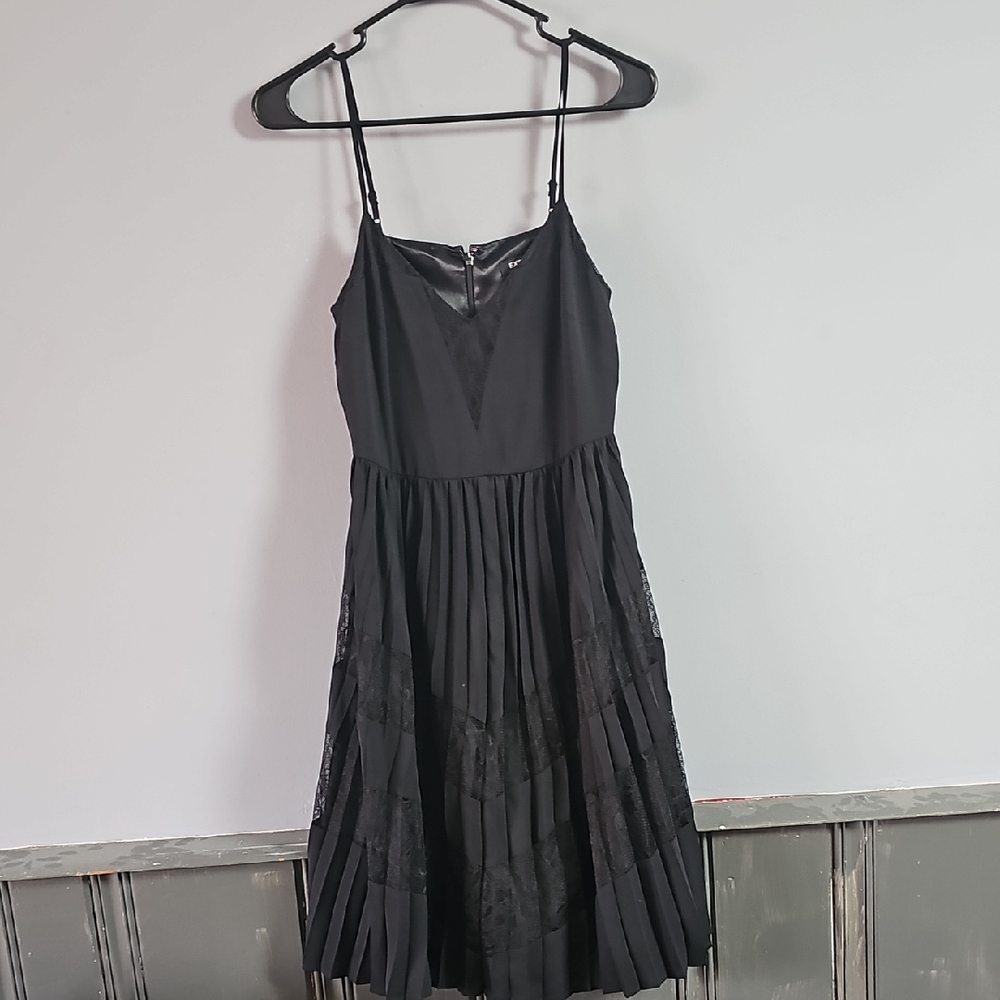 Elegant Black Pleated Dress